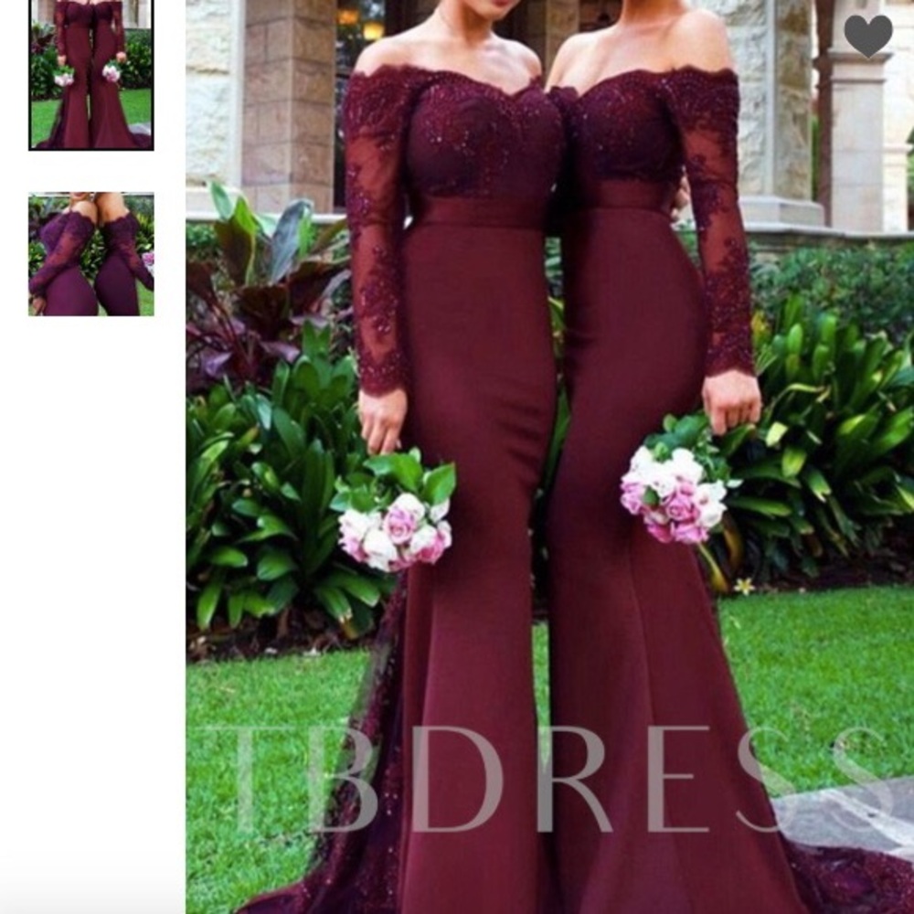 Off the shoulder, long sleeve dress